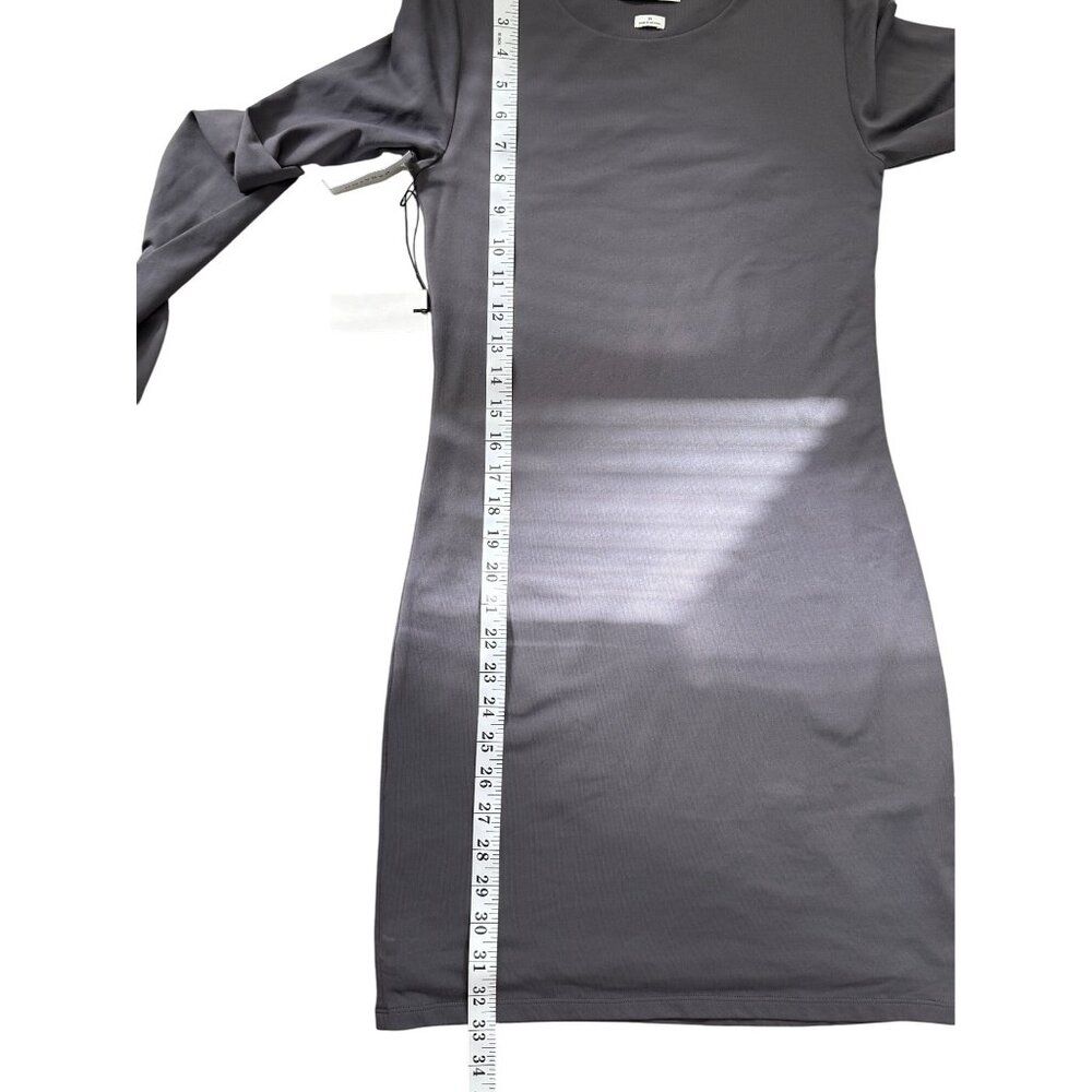 Babaton Womens Size M Contour Crew Dress Long Sleeve Gray Charcoal Stretch NEW - Picture 7 of 9